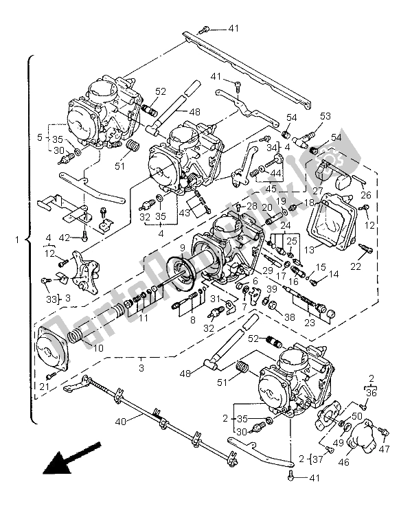 All parts for the Carburetor of the Yamaha XJ 600S Diversion 1998
