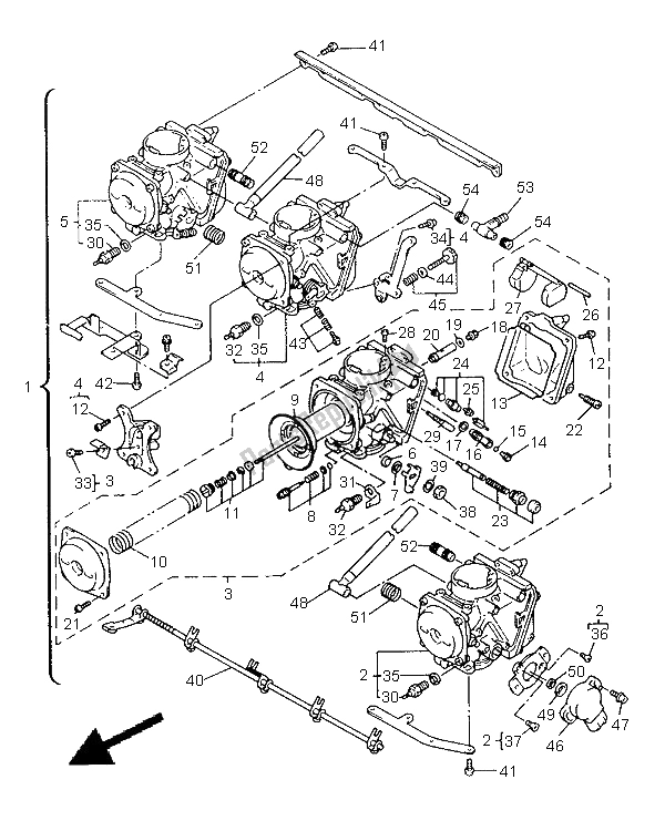 All parts for the Carburetor of the Yamaha XJ 600S Diversion 1998