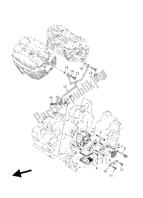 All parts for the Oil Pump of the Yamaha MT 01 5 YU3 1670 2006