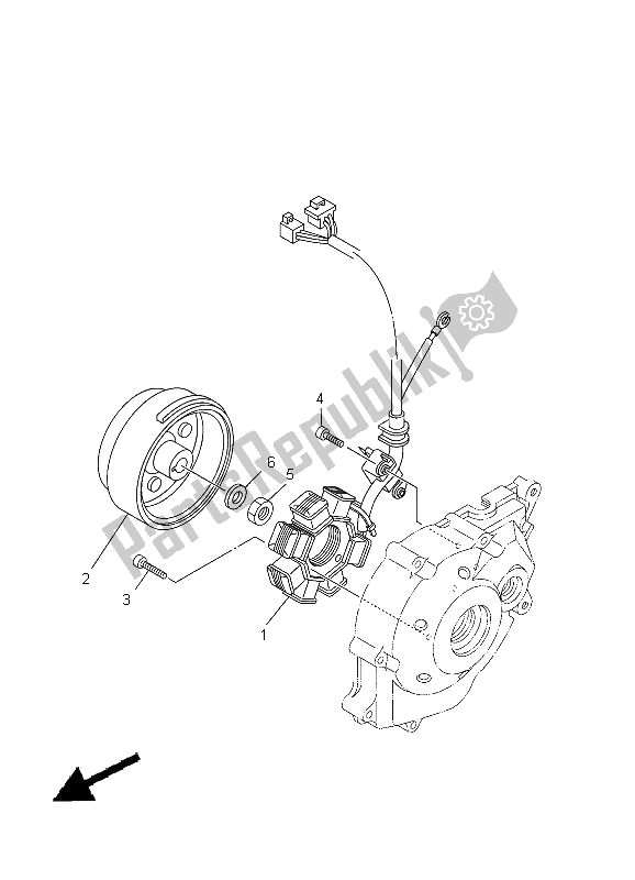 Todas las partes para Generador de Yamaha TT R 50E 2012