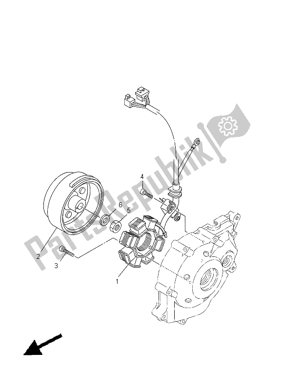 All parts for the Generator of the Yamaha TT R 50E 2012