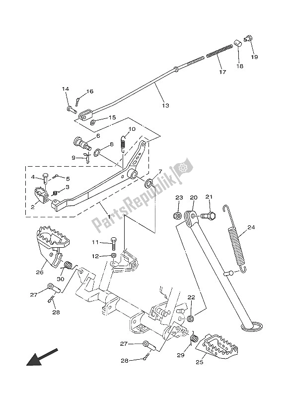 Todas las partes para Soporte Y Reposapiés de Yamaha TT R 125 LW 2016