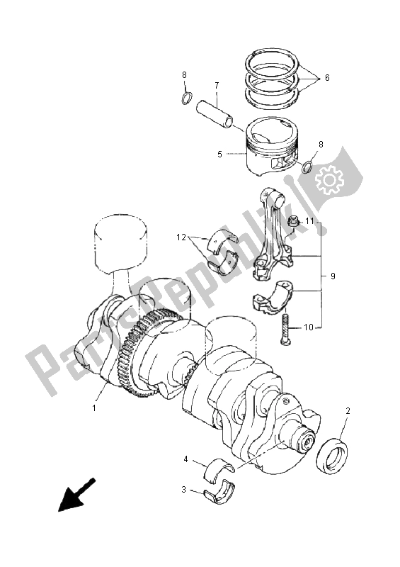 All parts for the Crankshaft & Piston of the Yamaha XJ 900S Diversion 2001