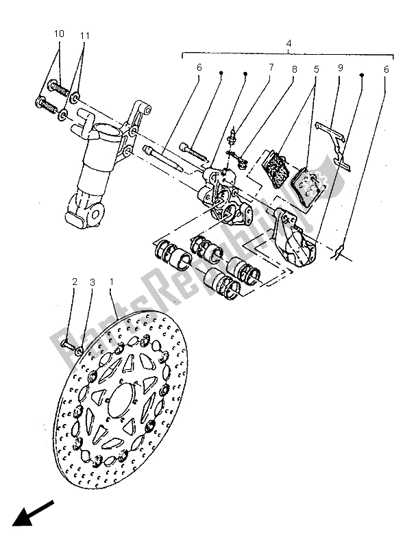 Tutte le parti per il Pinza Freno Anteriore del Yamaha SZR 660 1995