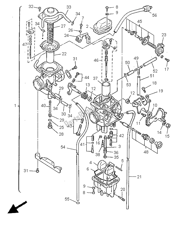 Todas las partes para Carburador de Yamaha TT 600R 1997