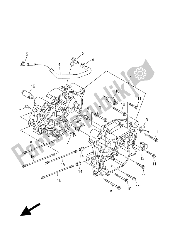 All parts for the Crankcase of the Yamaha TT R 110E 2014