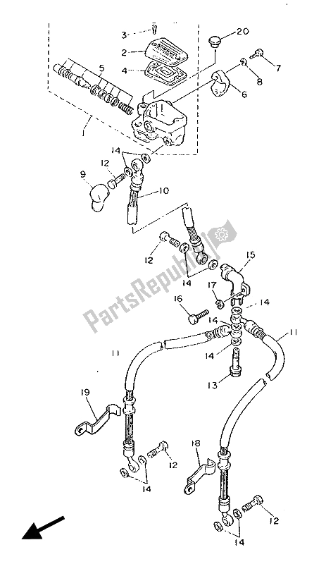 Todas las partes para Cilindro Maestro Delantero de Yamaha FZ 750 Genesis 1990