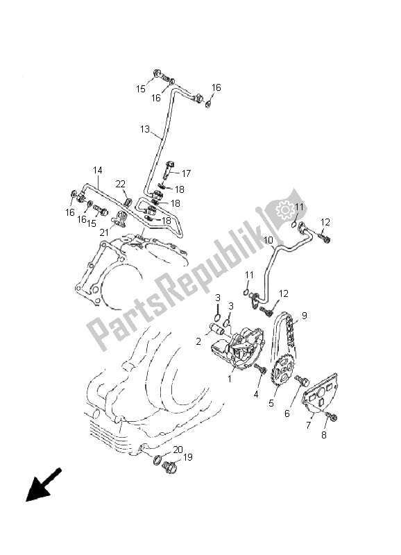 Toutes les pièces pour le La Pompe à Huile du Yamaha XVS 1100A Dragstar Classic 2001