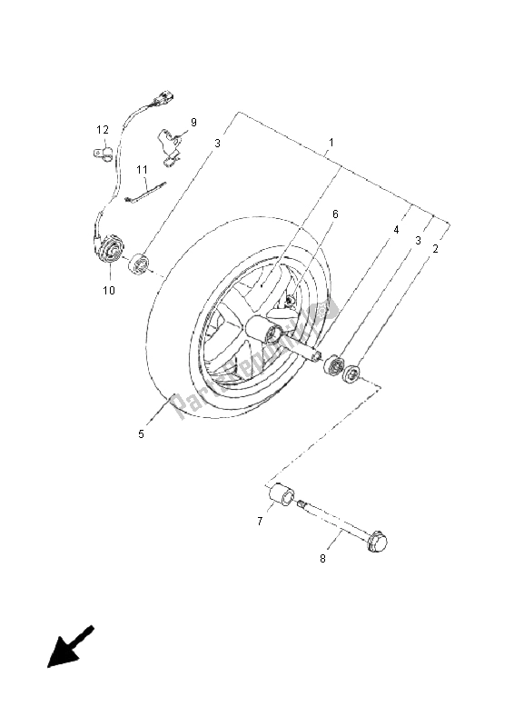 Toutes les pièces pour le Roue Avant du Yamaha YP 250R X MAX 250 2005