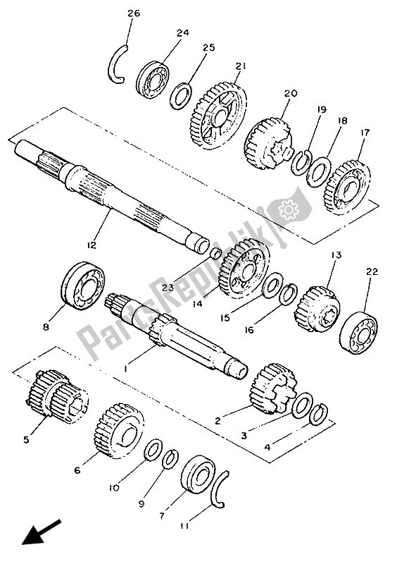 All parts for the Transmission of the Yamaha V MAX 12 1200 1993