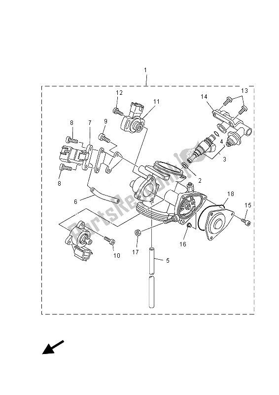 Toutes les pièces pour le Corps De Papillon Assy 1 du Yamaha YFM 550 Ffgphd Grizzly 4X4 Yamaha Black 2013