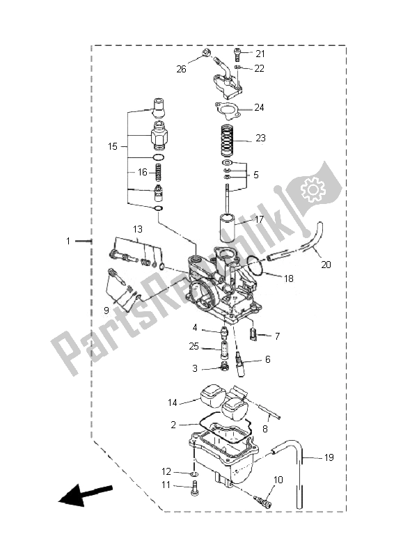 Alle onderdelen voor de Carburator van de Yamaha TT R 90 2007