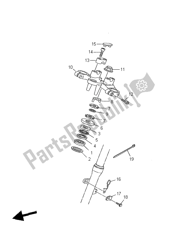 All parts for the Steering of the Yamaha TDR 125 2002