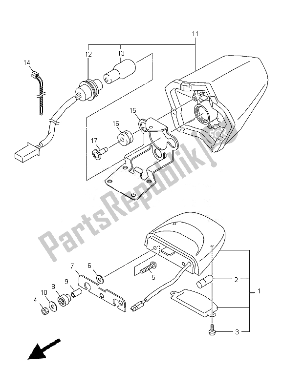 Alle onderdelen voor de Achterlicht van de Yamaha XJ 6F 600 2014