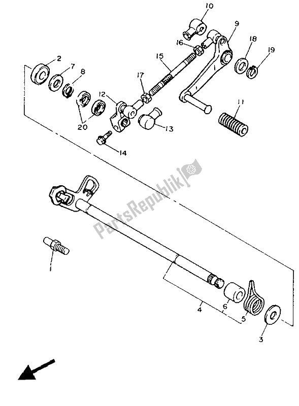 Toutes les pièces pour le Arbre De Changement du Yamaha FJ 1200 1988