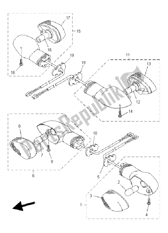 Todas las partes para Luz Intermitente de Yamaha XJ6S 600 2011