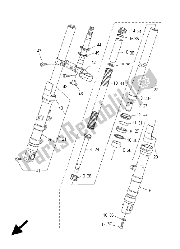 Todas as partes de Garfo Dianteiro do Yamaha FZ6 S 600 2005