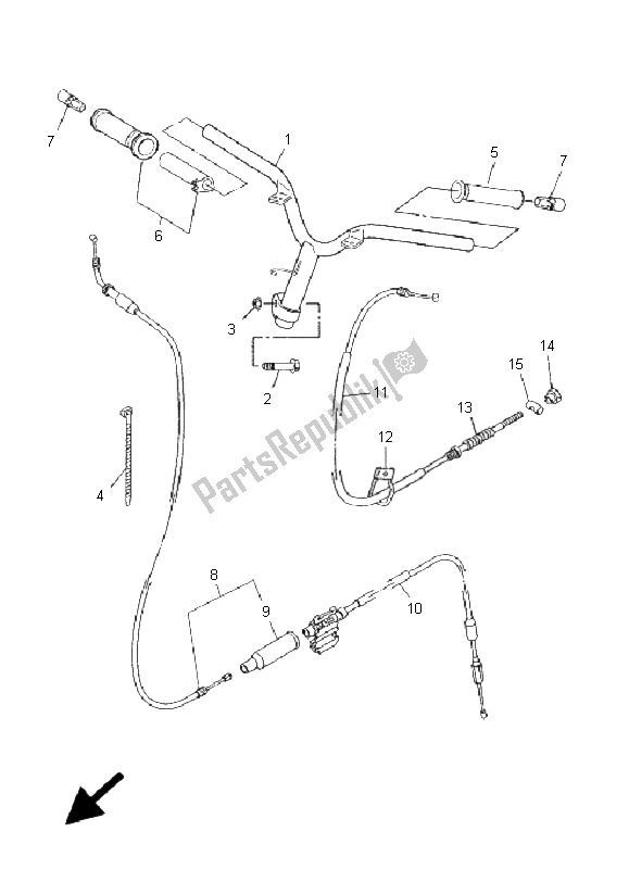 All parts for the Steering Handle & Cable of the Yamaha CS 50 RR LC JOG 2006