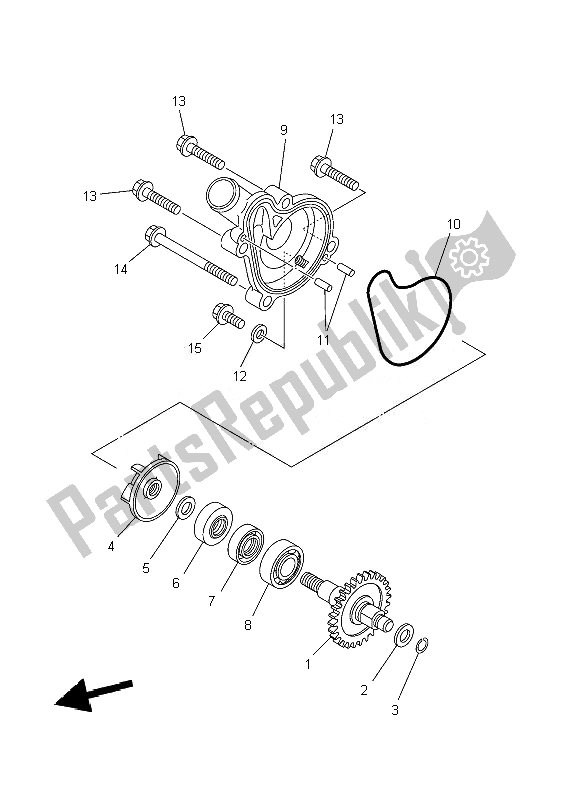 Todas las partes para Bomba De Agua de Yamaha YZ 250F 2007