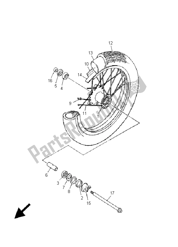 Tutte le parti per il Ruota Anteriore del Yamaha XV 535 Virago 25 KW 2001