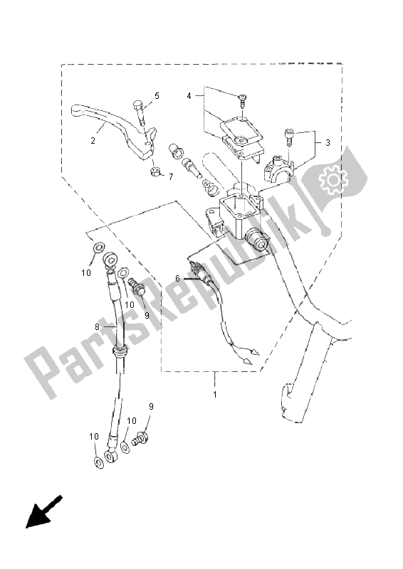 Tutte le parti per il Pompa Freno Anteriore del Yamaha YN 50F 4T Neos 2009