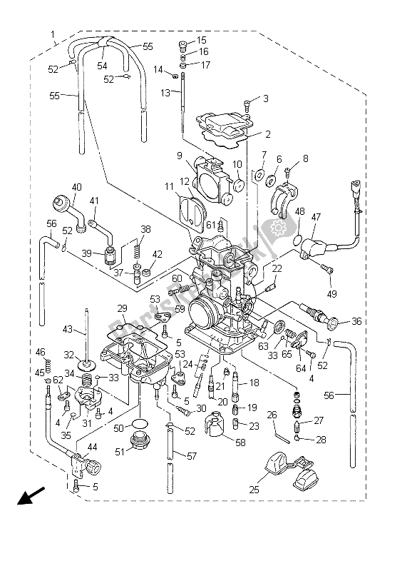 All parts for the Carburetor of the Yamaha WR 450F 2003