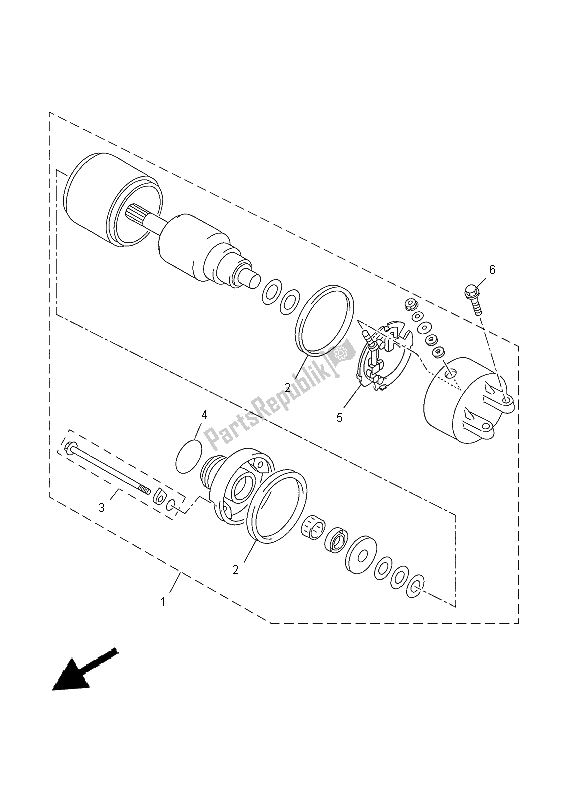 All parts for the Starting Motor of the Yamaha YP 400 RA 2015