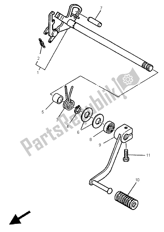 All parts for the Shifter of the Yamaha SR 125 1996