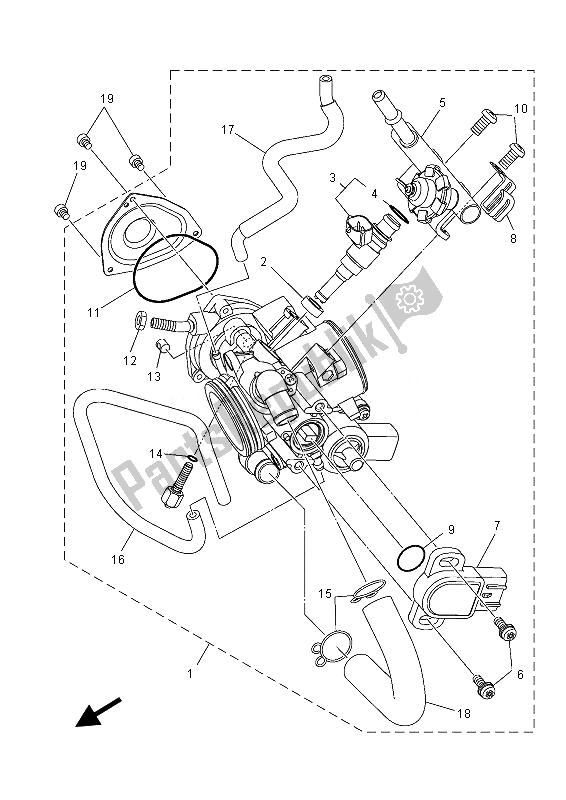 Wszystkie części do Zespó? Korpusu Przepustnicy 1 Yamaha YFZ 450 Rsed 2013