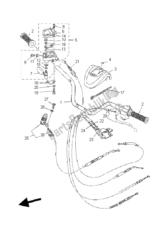 Toutes les pièces pour le Poignée Et Câble De Direction du Yamaha YFM 660R 2002