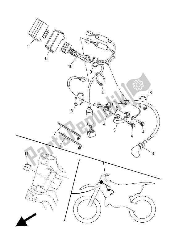 All parts for the Electrical 1 of the Yamaha YZ 125 2014