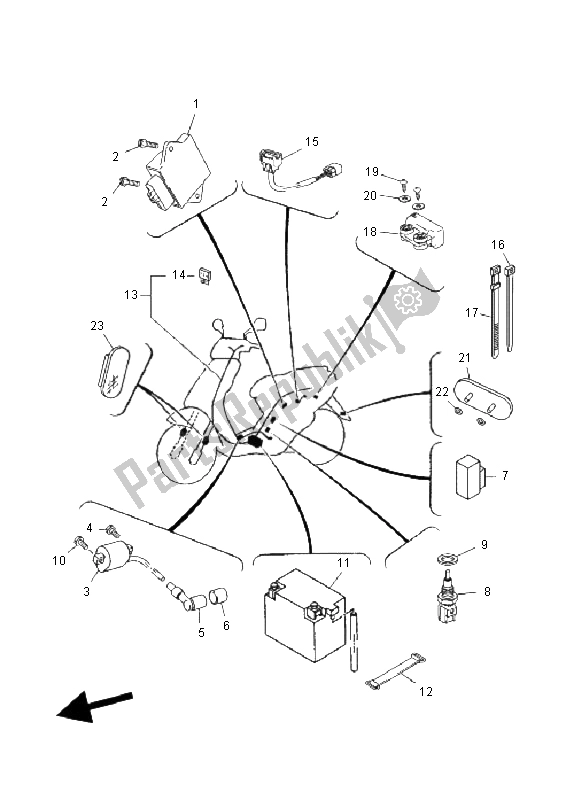 All parts for the Electrical 2 of the Yamaha YN 50F T4 Neos 2011