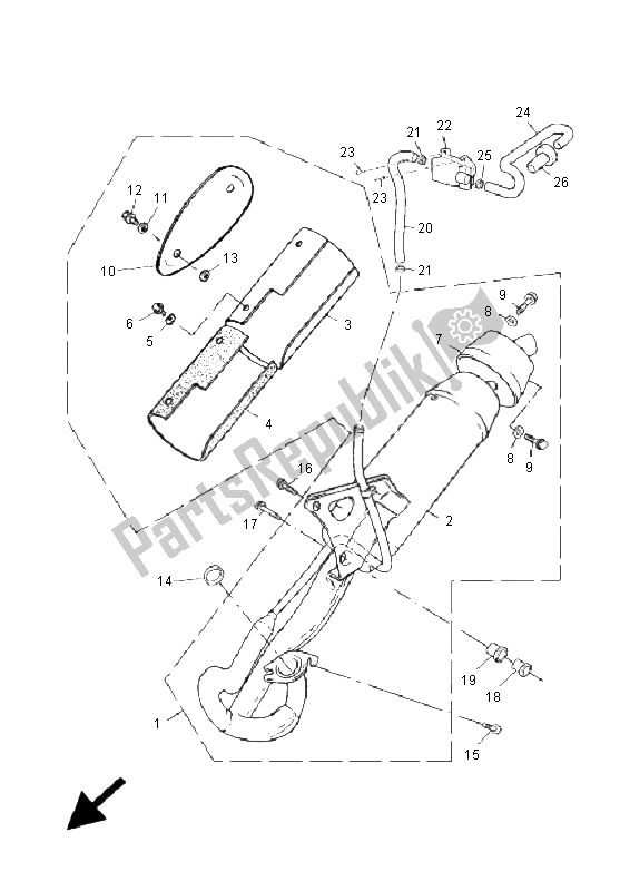 Tutte le parti per il Scarico del Yamaha YN 50R Neos 2006