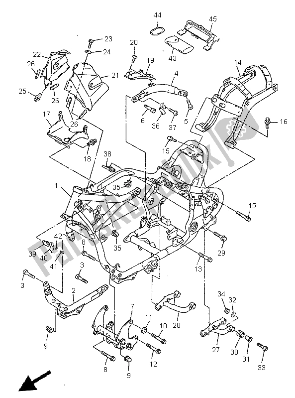 Toutes les pièces pour le Cadre du Yamaha XVZ 1300A Royalstar 1997