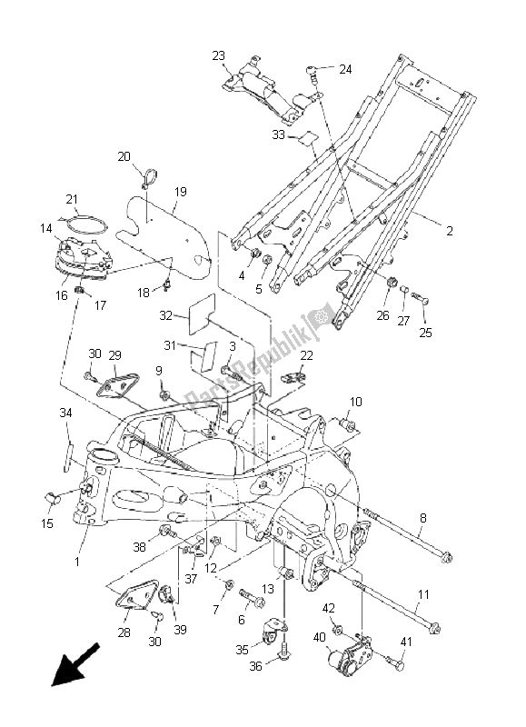 Todas las partes para Marco de Yamaha FZ1 NA Fazer 1000 2008
