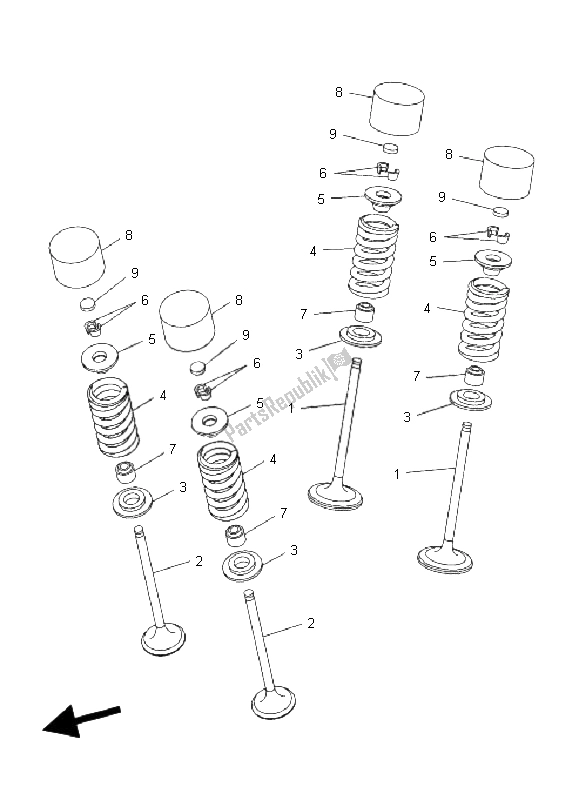 All parts for the Valve of the Yamaha WR 250X 2008