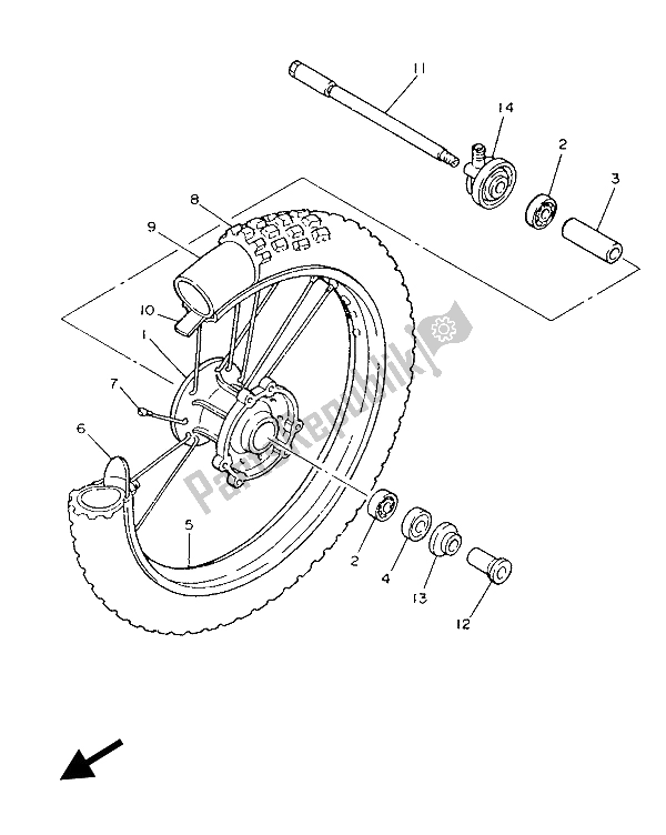 Tutte le parti per il Ruota Anteriore del Yamaha IT 200 1986