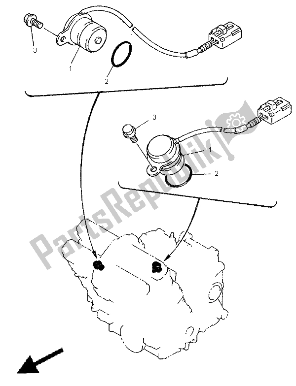 All parts for the Pick Up Coil & Governor of the Yamaha GTS 1000A 1998