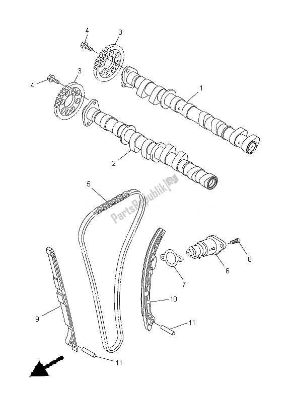 All parts for the Camshaft & Chain of the Yamaha FZ8 NA 800 2013