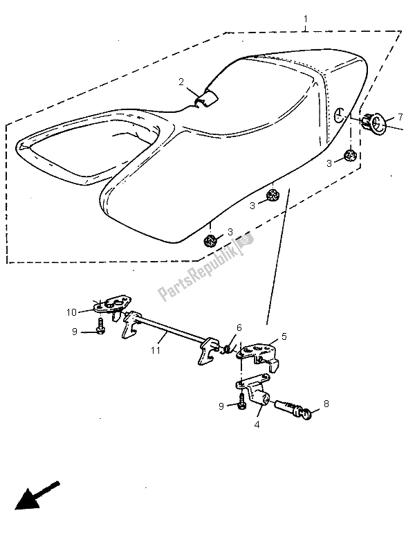 Toutes les pièces pour le Siège du Yamaha SZR 660 1997