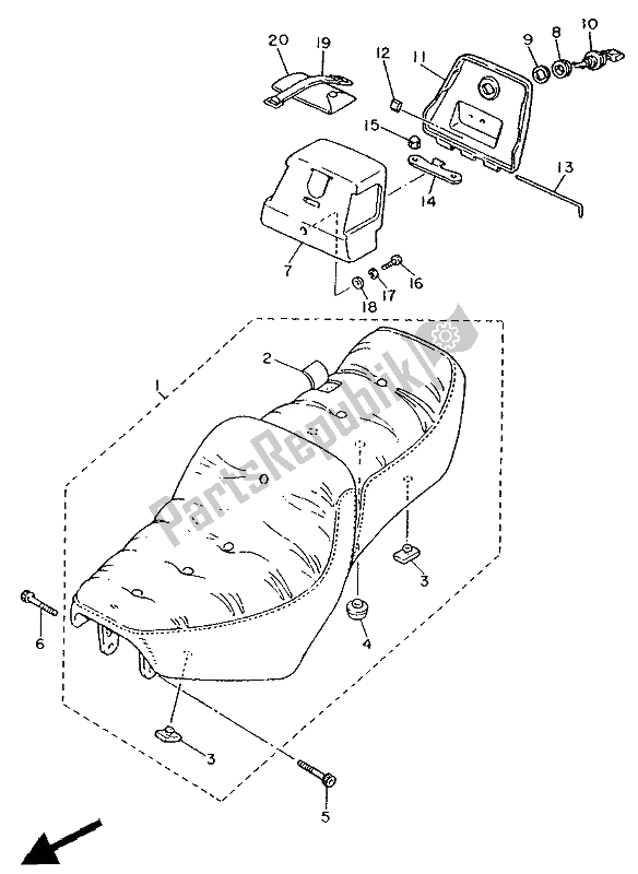 Wszystkie części do Siedzenie Yamaha XV 750 Virago 1992