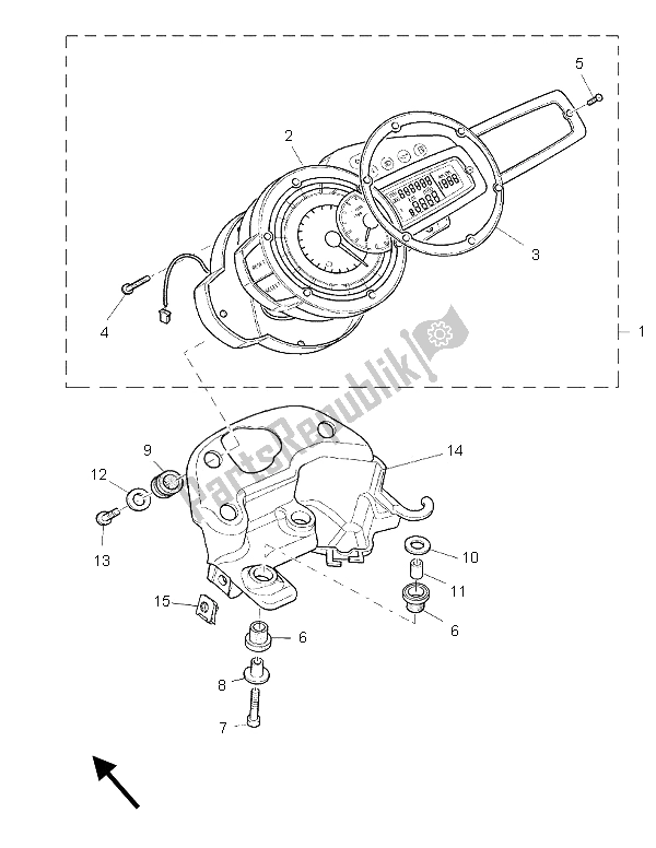 Toutes les pièces pour le Mètre du Yamaha BT 1100 Bulldog 2005