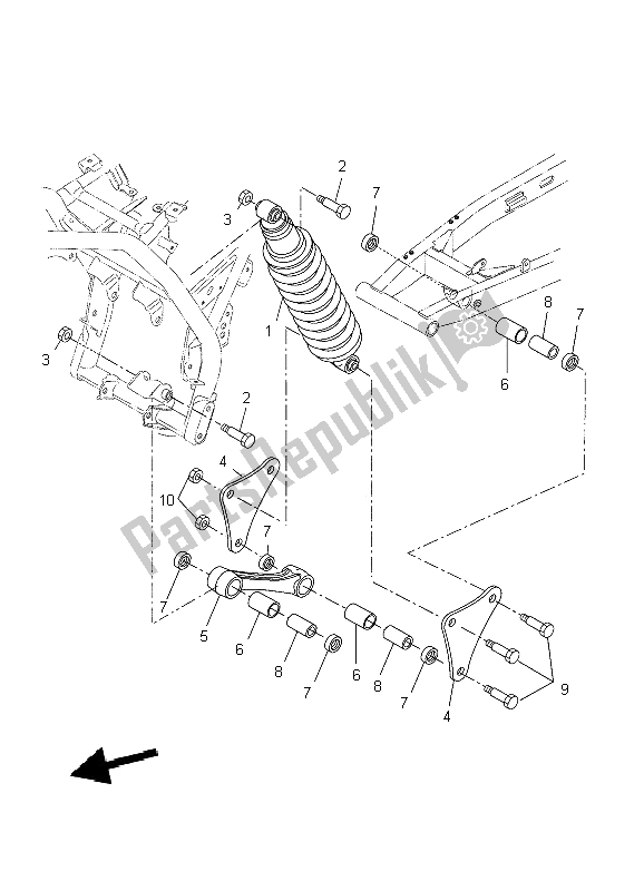 Tutte le parti per il Sospensione Posteriore del Yamaha WR 125R 2009