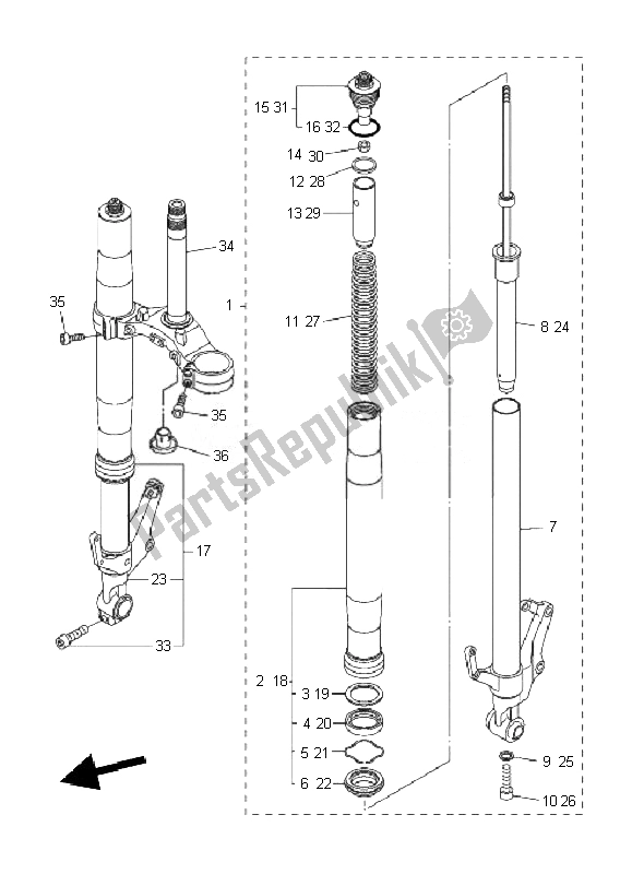 Tutte le parti per il Forcella Anteriore del Yamaha FZ1 S Fazer 1000 2010