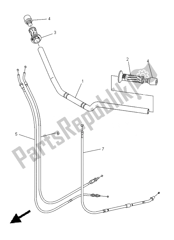 Todas as partes de Manivela E Cabo De Direção do Yamaha XJ6 SA 600 2014