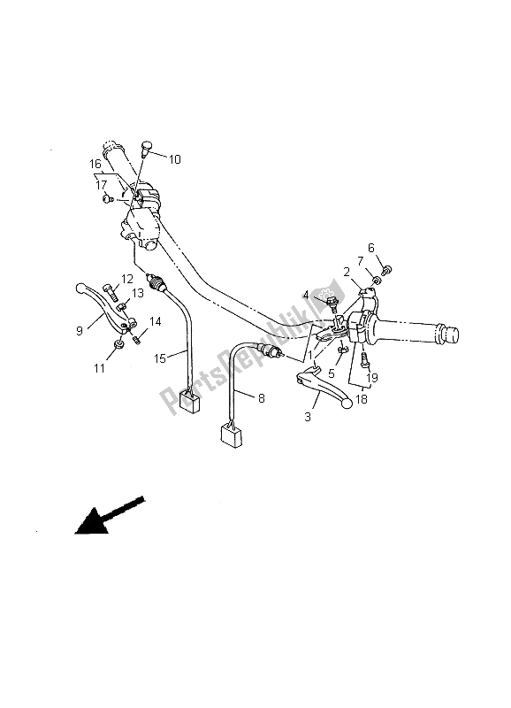 Tutte le parti per il Impugnatura Interruttore E Leva del Yamaha TDR 125 2000