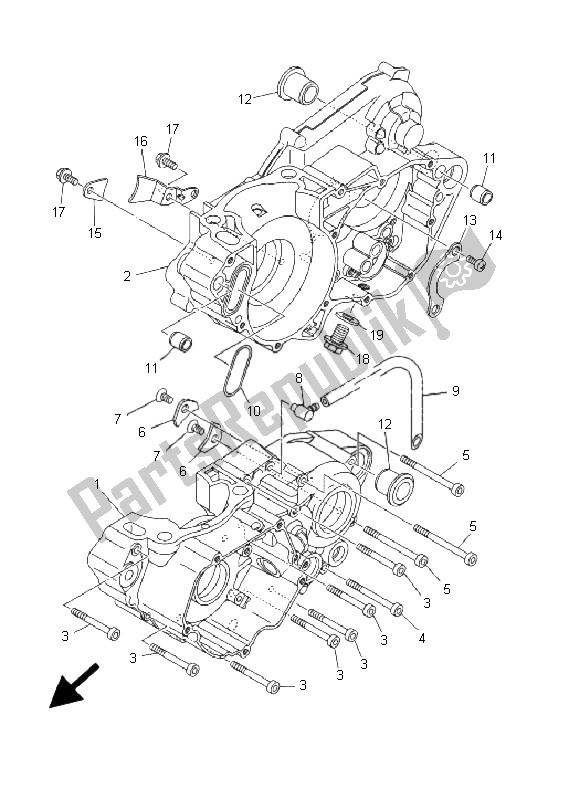 Tutte le parti per il Carter del Yamaha YZ 250 2001