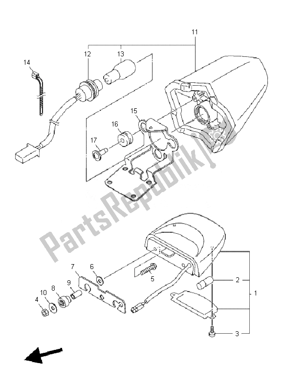 Alle onderdelen voor de Achterlicht van de Yamaha XJ6 FA 600 2010