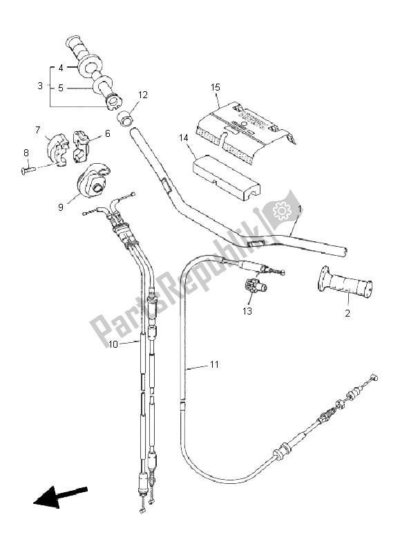 Todas las partes para Manija De Dirección Y Cable de Yamaha YZ 250F 2011