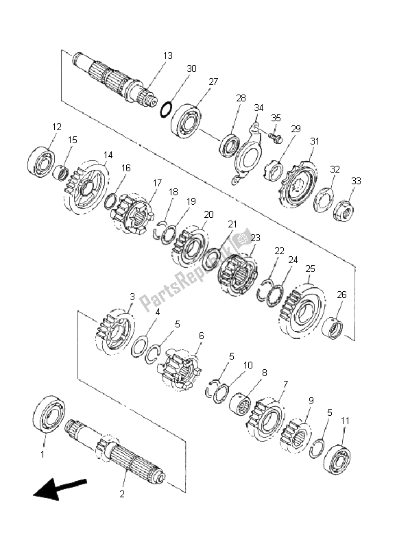 Toutes les pièces pour le Transmission du Yamaha WR 450F 2008